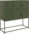 vidaXL - Dressoir - 100,5x39x107 - cm - staal - olijfgroen