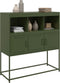 vidaXL - Dressoir - 100,5x39x107 - cm - staal - olijfgroen