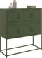 vidaXL - Dressoir - 100,5x39x107 - cm - staal - olijfgroen