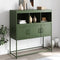 vidaXL - Dressoir - 100,5x39x107 - cm - staal - olijfgroen