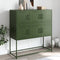 vidaXL - Dressoir - 100,5x39x107 - cm - staal - olijfgroen