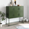 vidaXL - Dressoir - 100,5x39x107 - cm - staal - olijfgroen