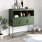 vidaXL - Dressoir - 100,5x39x107 - cm - staal - olijfgroen
