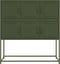 vidaXL - Dressoir - 100,5x39x107 - cm - staal - olijfgroen