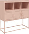 vidaXL - Dressoir - 100,5x39x107 - cm - staal - roze