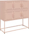 vidaXL - Dressoir - 100,5x39x107 - cm - staal - roze
