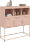 vidaXL - Dressoir - 100,5x39x107 - cm - staal - roze