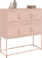 vidaXL - Dressoir - 100,5x39x107 - cm - staal - roze