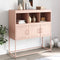 vidaXL - Dressoir - 100,5x39x107 - cm - staal - roze