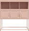 vidaXL - Dressoir - 100,5x39x107 - cm - staal - roze