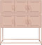 vidaXL - Dressoir - 100,5x39x107 - cm - staal - roze