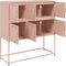 vidaXL - Dressoir - 100,5x39x107 - cm - staal - roze