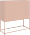 vidaXL - Dressoir - 100,5x39x107 - cm - staal - roze