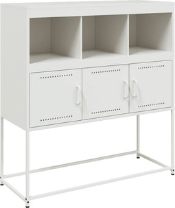 vidaXL - Dressoir - 100,5x39x107 - cm - staal - wit