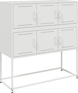 vidaXL - Dressoir - 100,5x39x107 - cm - staal - wit