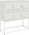 vidaXL - Dressoir - 100,5x39x107 - cm - staal - wit