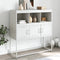 vidaXL - Dressoir - 100,5x39x107 - cm - staal - wit