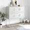 vidaXL - Dressoir - 100,5x39x107 - cm - staal - wit