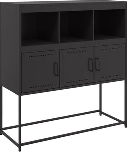 vidaXL - Dressoir - 100,5x39x107 - cm - staal - zwart