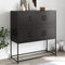 vidaXL - Dressoir - 100,5x39x107 - cm - staal - zwart
