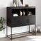 vidaXL - Dressoir - 100,5x39x107 - cm - staal - zwart
