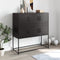 vidaXL - Dressoir - 100,5x39x107 - cm - staal - zwart
