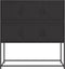 vidaXL - Dressoir - 100,5x39x107 - cm - staal - zwart