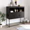 vidaXL - Dressoir - 100,5x39x107 - cm - staal - zwart