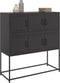 vidaXL - Dressoir - 100,5x39x107 - cm - staal - zwart