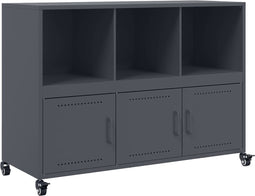 vidaXL - Dressoir - 100,5x39x72 - cm - staal - antracietkleurig