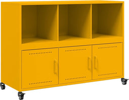 vidaXL - Dressoir - 100,5x39x72 - cm - staal - mosterdgeel