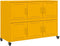 vidaXL - Dressoir - 100,5x39x72 - cm - staal - mosterdgeel