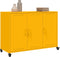 vidaXL - Dressoir - 100,5x39x72 - cm - staal - mosterdgeel
