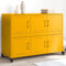 vidaXL - Dressoir - 100,5x39x72 - cm - staal - mosterdgeel