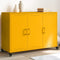 vidaXL - Dressoir - 100,5x39x72 - cm - staal - mosterdgeel
