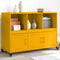 vidaXL - Dressoir - 100,5x39x72 - cm - staal - mosterdgeel