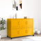 vidaXL - Dressoir - 100,5x39x72 - cm - staal - mosterdgeel