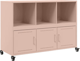 vidaXL - Dressoir - 100,5x39x72 - cm - staal - roze