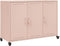 vidaXL - Dressoir - 100,5x39x72 - cm - staal - roze
