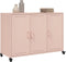vidaXL - Dressoir - 100,5x39x72 - cm - staal - roze