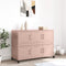 vidaXL - Dressoir - 100,5x39x72 - cm - staal - roze