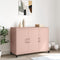vidaXL - Dressoir - 100,5x39x72 - cm - staal - roze