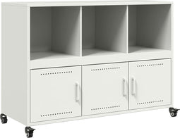vidaXL - Dressoir - 100,5x39x72 - cm - staal - wit