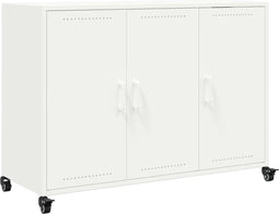 vidaXL - Dressoir - 100,5x39x72 - cm - staal - wit