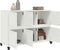 vidaXL - Dressoir - 100,5x39x72 - cm - staal - wit