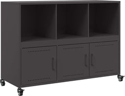 vidaXL - Dressoir - 100,5x39x72 - cm - staal - zwart