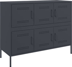 vidaXL - Dressoir - 100,5x39x79 - cm - staal - antracietkleurig