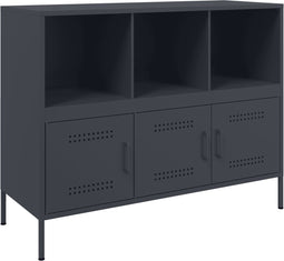 vidaXL - Dressoir - 100,5x39x79 - cm - staal - antracietkleurig