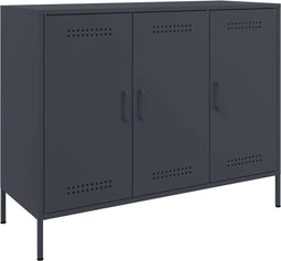 vidaXL - Dressoir - 100,5x39x79 - cm - staal - antracietkleurig