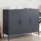 vidaXL - Dressoir - 100,5x39x79 - cm - staal - antracietkleurig